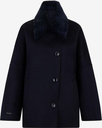 Manzoni24 Dreiviertelmantel aus Kaschmir und Schurwolle
