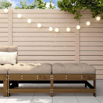 Berkfield Home Garden Footstools with Cushions 2pcs Honey Brown Solid Wood Pine