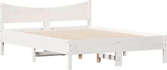 vidaXL Vidaxl - Estructura de cama sin colchón madera de pino blanca 140x190 cm