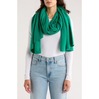 Nordstrom Cashmere Rib Scarf in Green Ultra at Nordstrom Rack