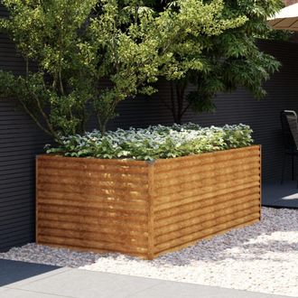 Berkfield Home Garden Raised Bed 196x100x69 cm Corten Steel in Brown | Size: 196 x 100 x 69 cm