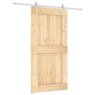 vidaXL Puerta Corredera Natural Y Blanco 100 X 210 Cm Vidaxl