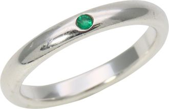 Tiffany & Co. Emerald Green Silver 925 Band Ring (Pre-Owned)