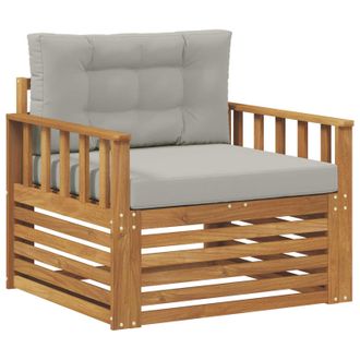 vidaXL Sof&aacute; De Exterior Madera De Acacia S&oacute;lida Y Poli&eacute;ster Vidaxl
