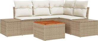 vidaXL Garden Sofa Set 5 pcs Beige, white Vidaxl