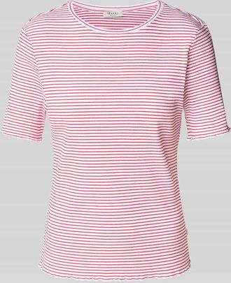 Maerz MAERZ Muenchen T-Shirt mit geripptem Rundhalsausschnitt in Rot, Größe 44