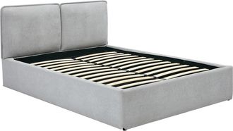 Vente-Unique Cama canap&eacute; con funda extra&iacute;ble 140 x 190 cm - Tela - Gris claro - TENESE