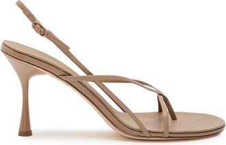 Studio Amelia Wishbone 90 Leather Sandals - Beige - 39 (IT39 / UK6)