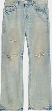 Purple Men & apos;s Dirty Fade Relaxed Boot-Cut Jeans