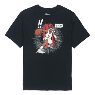 Nike Mens Nike Kyrie Logo Basketball Sports Printing Round Neck Short Sleeve Black T-Shirt DD0780-010