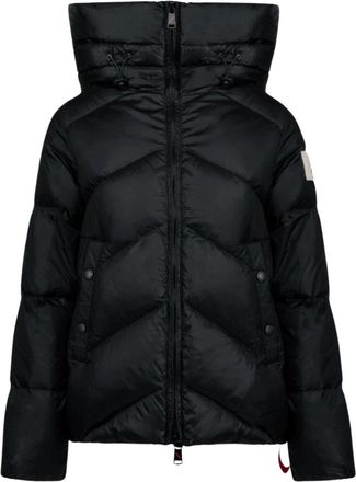 Afterlabel Korte glanzende nylon hoge hals jas voor dames - Dames - Gewatteerde jassen - Zwart - M - Nylon - Jassen