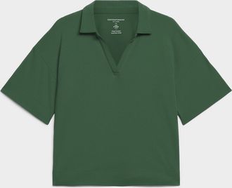 Contemporaine Womens Pima cotton Johnny collar boxy T-shirt