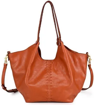 OLD TREND Magnolia Genuine Leather Handwoven Convertible Tote in Cognac at Nordstrom