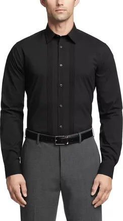 Calvin Klein Infinite Color Dress Shirt Mens Black Slim Fit KFC107