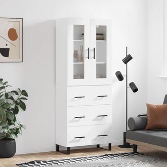 vidaXL Vidaxl - Aparador Alto Madera Contrachapada Blanco 69,5x34x180 Cm