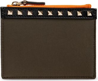 Valentino Garavani Rockstud Kaarthouder - Heren - Portefeuilles - Groen - ONE Size - Leer - Accessoires