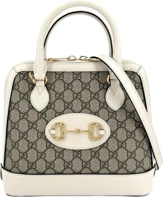 Gucci Pre-owned Vintage Handbag - Dames - Vintage Handtas - Beige - ONE Size - Leer - Vintage