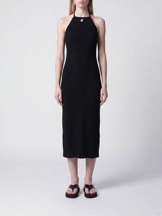 Courr&egrave;ges Abito midi in jersey con logo