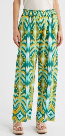 Farm Rio Tropical Tapestry Wide Leg Linen Blend Pants in Off-White at Nordstrom Rack, Size Xx-Small