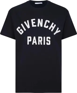 Givenchy T-Shirts, male, Blue, Size: XL T-shirt in cotton with Paris embroidery