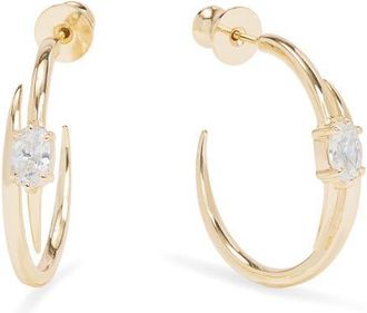 Melinda Maria Shes On Point Lasso Hoop Earrings in Gold-White at Nordstrom