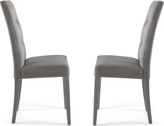 Capodarte Capodarte - Sedia per cucina in tessuto alcantara Grigio douglas set 2 pezzi