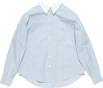 Acne Studios Overhemden, Dames, Blauw, M, Katoen, Blauw en wit overhemd