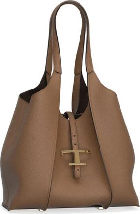 Tod's TSB Shopping Pend. T Piccola - Dames - Schoudertassen - Bruin - ONE Size - Leer - Tassen