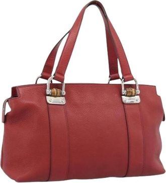 Gucci Pre-owned Hand Bag - Dames - Vintage Handtas - Rood - ONE Size - Leer - Vintage