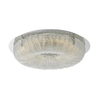 Netlighting Modern LED Flush Ceiling Light Chrome Silver Warm White 3000K 2780lm