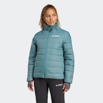 ADIDAS TERREX Outdoorjacke ADIDAS TERREX W MT ESS PAD J, Damen, Gr. XL, preloved teal, Obermaterial: 100% Polyamid, Jacken Outdoorjacke