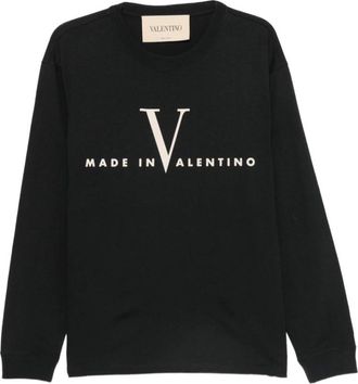 Valentino Logo Print Long Sleeve Top - Heren - Longsleeves - Zwart - L - Tops