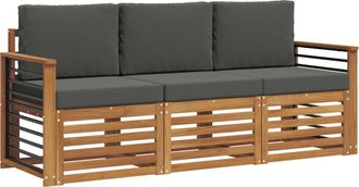 vidaXL Juegos De Sof&aacute;s 3 Uds. Natural Y Antracita Vidaxl