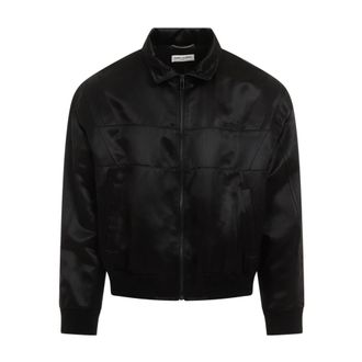 Saint Laurent Heren, Jassen, Zwart, Maat: M Satijn