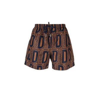 Dsquared2 Beachwear, male, Brown, 2XS, Slim Fit Nylon Swim Shorts