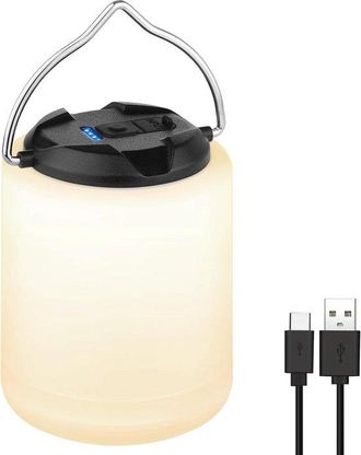 OEM Linterna Led Recargable De 200 L&uacute;menes Para Camping, 4 Modos De Iluminaci&oacute;n, Resistente Al Agua, Luz De Emergencia Port&aacute;til Para Huracanes, Negra