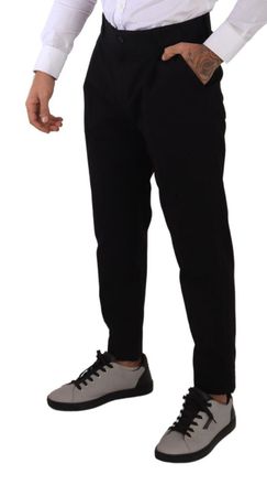 Dolce & Gabbana Cotton Stretch Trousers - Black