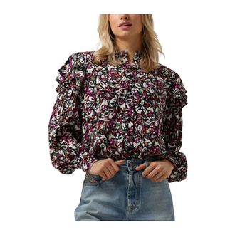 ALIX The Label Alix The Label - Woven Blurry Flower Blouse - Dames - Blouses & Shirts - Veelkleurig - Maat: XS
