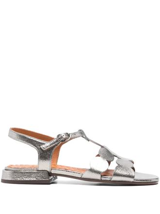 Chie Mihara scalloped T-strap flat sandals - Grey