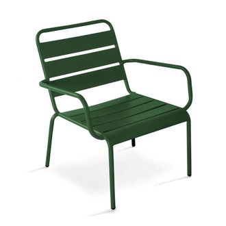 Oviala Sill&oacute;n de jard&iacute;n bajo de acero verde bosque relajante