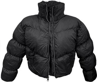 Generic New Womens Puffer Jackets Crop Light weighted Ladies Warm Winter Coat Cropped Short Jacket SML (as8, alpha, s, regular, regular, Black)