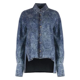 Just Cavalli Denim Shirts, female, Blue, Size: 2XS Shirt in denim