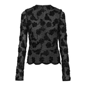 Rotate Rotate Birger Christensen, Overhemden, Dames, Zwart, S, Polyester, Bloemenprint Top