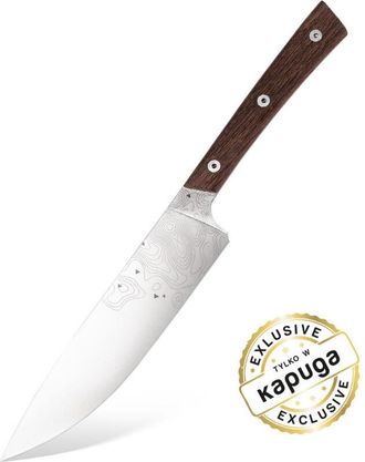 OEM Cuchillo De Cocina Bps Knives Rosemary Umber - Edici&oacute;n Limitada Acero Inoxidable 5cr14mov, Madera De Roble De Pantano, Funda De Cuero Negro