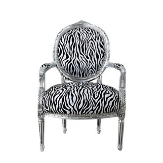 OEM Silla Vintage Estilo Luis Xv Con Estampado De Cebra Para La Sala De Estar