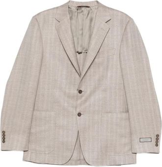 Canali Button Herringbone Blazer