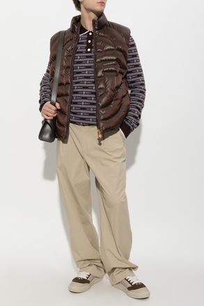 Casablanca Wool Polo With Monogram, Mens, Brown