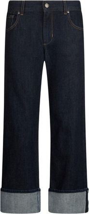 Liu Jo Straight-Leg Blue Jeans With Cuffed Hem