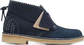 Clarks Desert laarzen met suède stiksel - Blauw