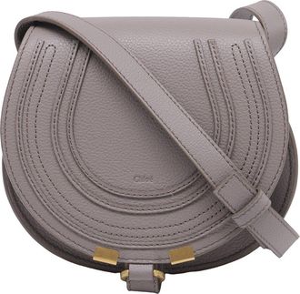 Chlo&eacute; Grey Leather Marcie Saddle Bag (Authentic Pre-Loved)